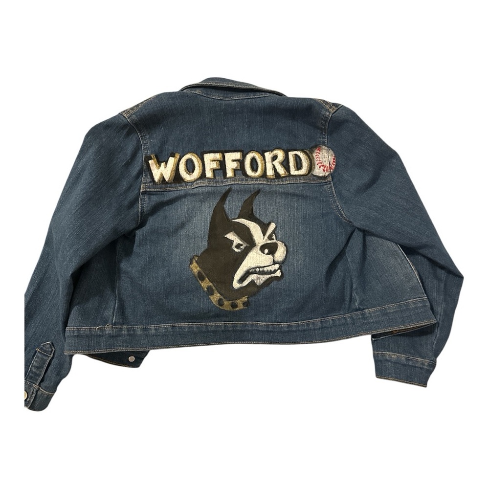 Children’sPlace Blue Jean Jacket with hand painted Wofford Boss